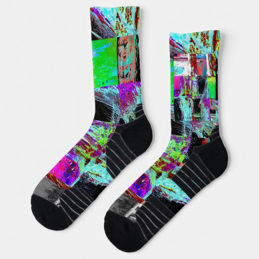 Crew Socks – Abstract Grid ソックス (左)