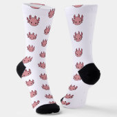 Crew Socks Axolotl cute pink ソックス (傾斜あり)