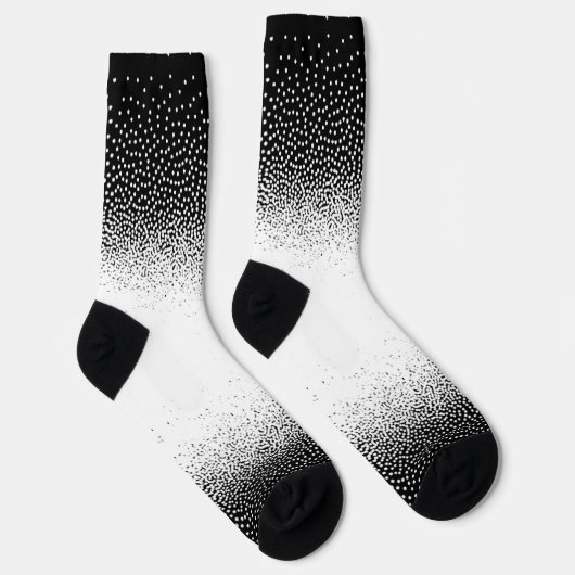 Crew Socks blanco y negro granulado ソックス (右)