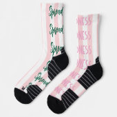 Crew Socks Pink & White Stripe Spread Kindness ソックス (左)