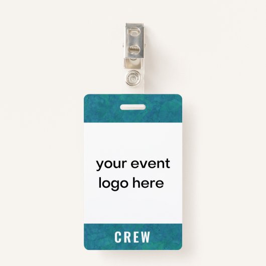 Crew Staff Event Badge Teal バッジ (正面クリップ)