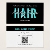 Crew Talent Block Text Business Card | QR Code (正面&裏面)
