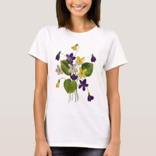 Crewelの刺繍でできている分類された野生のバイオレット Tシャツ