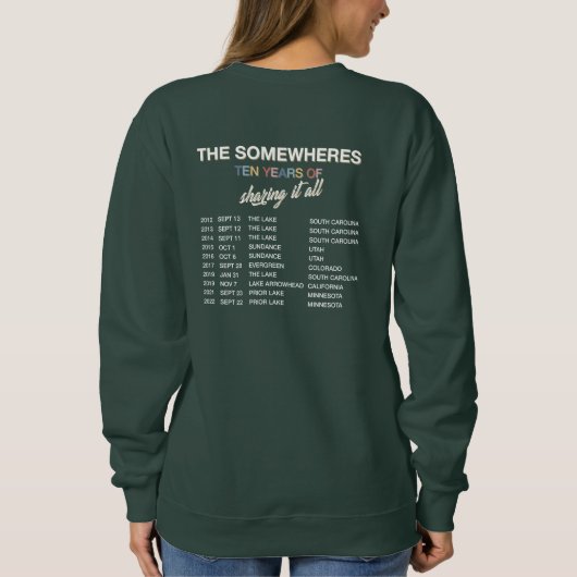 Crewneckスウェットシャツ – ダークカラーのライト文字 スウェットシャツ (裏面)