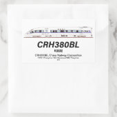CRH380BL中国鉄道高速電車 長方形シール (バッグ)