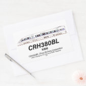 CRH380BL中国鉄道高速電車 長方形シール (封筒)