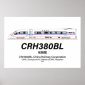 CRH380BL 中国高速鉄道電車 ポスター (正面)