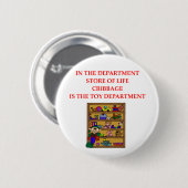 CRIBBAGEプレーヤーのギフトのTシャツ 缶バッジ (正面&裏面)