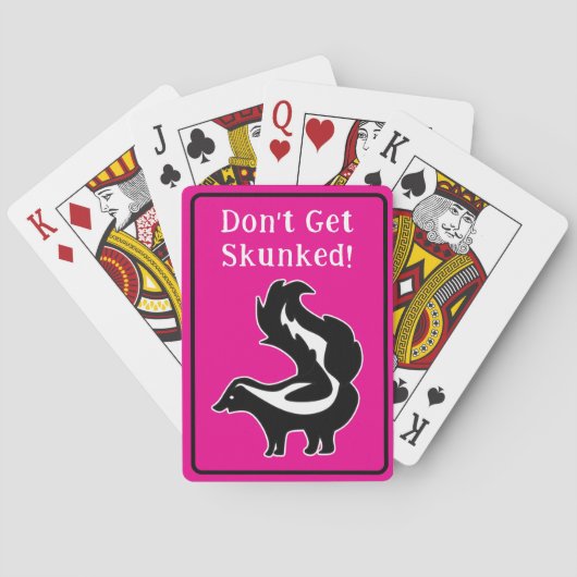 Cribbage Don't Get Skunked Pink Black and White トランプ (裏面)