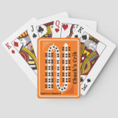 Cribbage Playing Cards Personalized Orange トランプ (裏面)