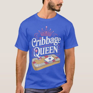 Cribbage Queen Skunked Peg Card Game Board Game Cr Tシャツ