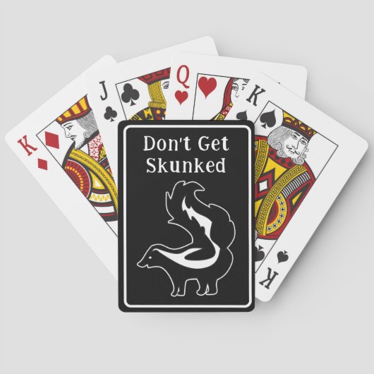 Cribbage Skunked Cute Black and White トランプ (裏面)