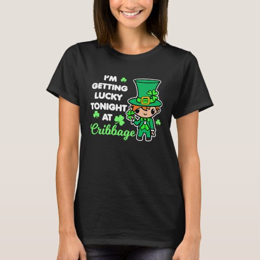 Cribbage St Patrick's Day Leprechaun Saying Card G Tシャツ (正面)