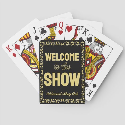 Cribbage Welcome to the Show Personalized Gold トランプ (裏面)