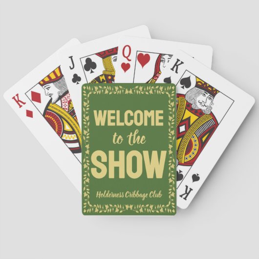 Cribbage Welcome to the Show Personalized Green トランプ (裏面)