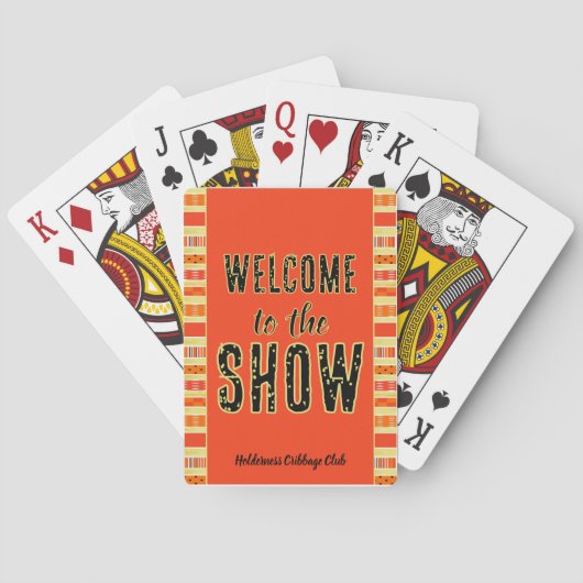 Cribbage Welcome to the Show Personalized Orange トランプ (裏面)