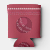 Cricket Ball Seam Monogram Cricketer 缶クーラー (裏面)