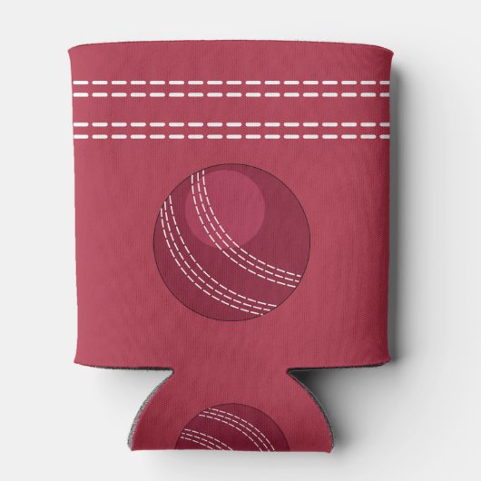 Cricket Ball Seam Monogram Cricketer 缶クーラー (裏面)