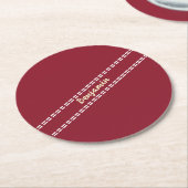Cricket Ball Stitching Seam Personalised Cricketer ラウンドペーパーコースター (アングル)