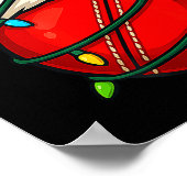 Cricket Ball With Santa Hat Funny Christmas Xmas G ポスター (角)