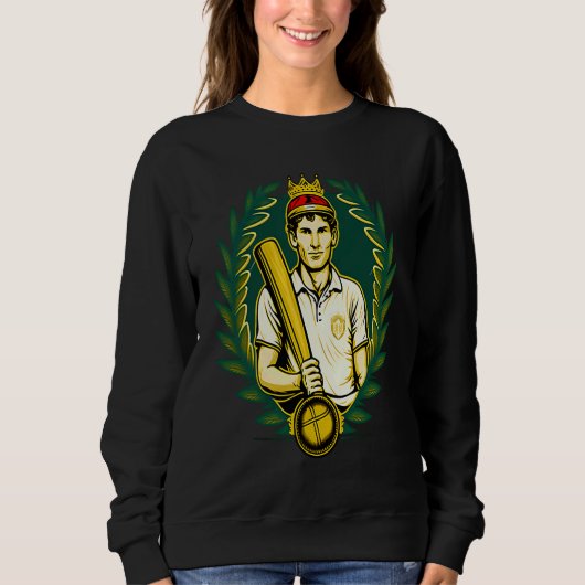 Cricket Bat King Cricket Player スウェットシャツ (正面)