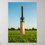 Cricket Bat Standing on Sunlit Field ポスター (正面)