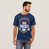 Cricket Bats with ball and written text Tシャツ (正面フル)