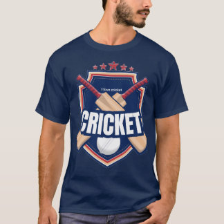 Cricket Bats with ball and written text Tシャツ