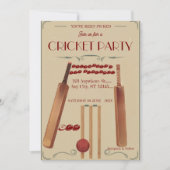 Cricket Birthday Party Sports Invitation 招待状 (正面)