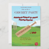 Cricket Birthday Party Sports Invitation 招待状 (正面)