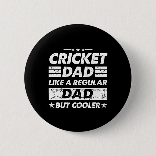 Cricket Dad Like A Regular Dad Funny Cricket  缶バッジ (正面)
