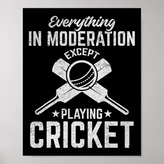 Cricket - Everything In Moderation Except Playing  ポスター (正面)