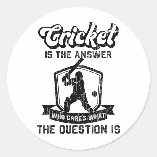 Cricket Funny It's The Answer Graphic For Player 1 ラウンドシール (正面)