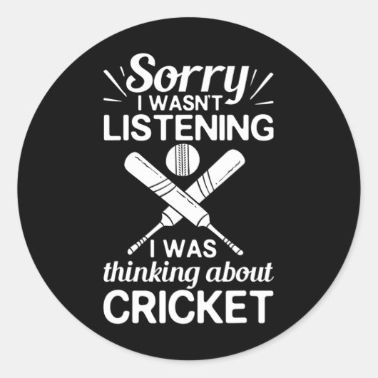 Cricket Game Player Ll T Coach Cricketer ラウンドシール (正面)