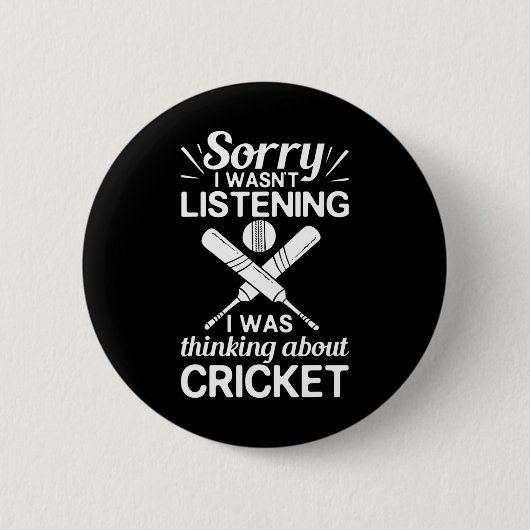 Cricket Game Player Ll T Coach Cricketer  缶バッジ (正面)