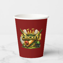 Cricket Gold Emblem Sport Inspired 8oz Paper Cup 紙コップ