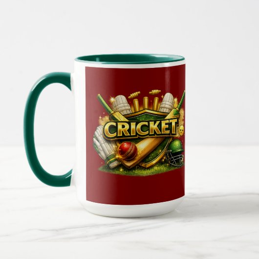 Cricket Gold Emblem Sport Inspired Combo Mug マグカップ (左)