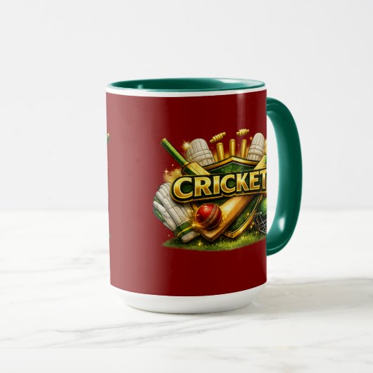 Cricket Gold Emblem Sport Inspired Combo Mug マグカップ (正面右)