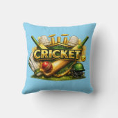 Cricket Gold Emblem Sport Inspired Throw Pillow クッション (裏面)