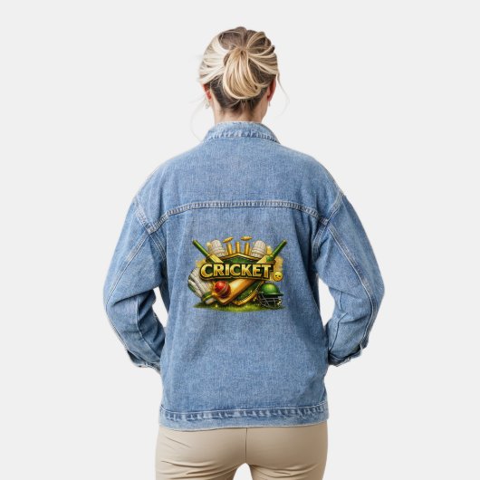 Cricket Gold Emblem Women’s Denim Jacket Sport Ins デニムジャケット (モデル)