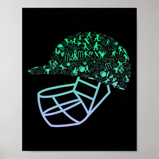 Cricket Helmet For Cricketer Boys Cricket ポスター (正面)