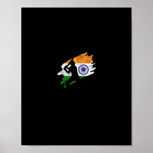 Cricket India Flag Jersey Vintage Gift  ポスター (正面)