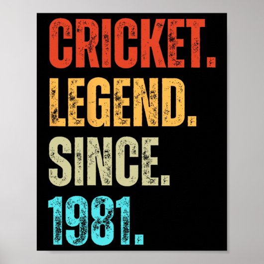 Cricket Legend Since 1981 Retro Birthday  ポスター (正面)
