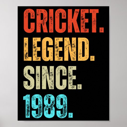 Cricket Legend Since 1989 Retro Birthday  ポスター (正面)
