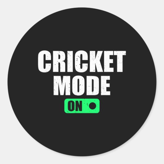 Cricket Mode On - Cricketer Cricket Player Cricket ラウンドシール (正面)