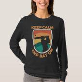 Cricket Player Cricketer Athlete Keep Calm And Bat Tシャツ (正面)