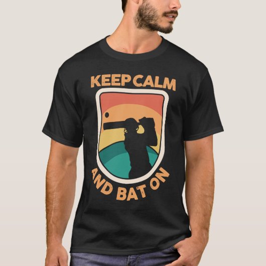 Cricket Player Cricketer Athlete Keep Calm And Bat Tシャツ (正面)