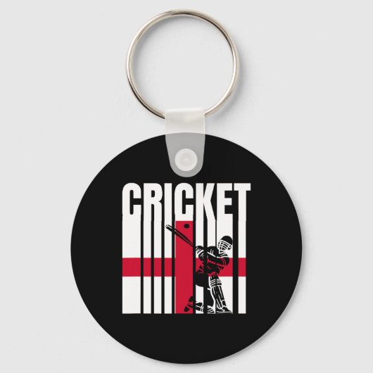 Cricket Player English Flag  キーホルダー (正面)