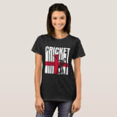Cricket Player English Flag  Tシャツ (正面フル)