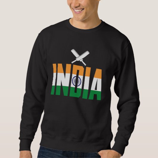 Cricket Player Funny Cricket Sport India スウェットシャツ (正面)